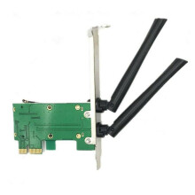 Wireless Wifi Network Card Mini PCIE To PCI-E 1X+ 2 G6 Adapter Antenna NIC
