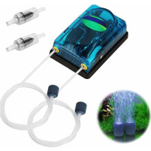 Aquarium Air Pump - KCVV - Silent - 2 Hoses - Non-Return Valve - Optimal Oxygenation