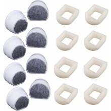 Pack of 16 Foam Pre-filters and Carbon Filter for PetSafe Drinkwell Fountains, Compatible with Several YYV Models