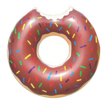 (90# Adult-sized donuts - coffee) Adult Child Swim Ring Thickened PVC Life Buoy Sequin Cartoon Underarm Swim Ring