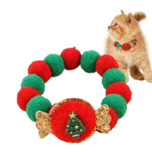 Christmas cat collar, holiday kitten collar, adjustable festive cat collar, Breakaway cat collar with bell