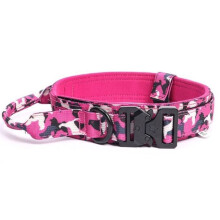 Military Dog Collar for Medium-Sized Dogs, Adjustable Nylon Collars with Handle