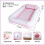 (Printed Pink) Inflatable Foldable Striped Floating Bed Water Lounger Pool Hammock Lounge Float Raft 1