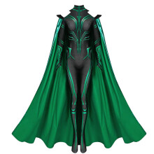 (Hela (bodysuit + cape) 190) Thor 3 Hela Cosplay Costume, Marvel Villain Ragnarok Death Goddess Bodysuit