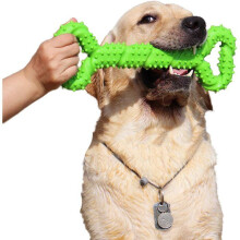 Jouet à mâcher en caoutchouc durable de 30 cm, interactif et résistant, pour chiens de petite et grande taille qui mâchent avec force.