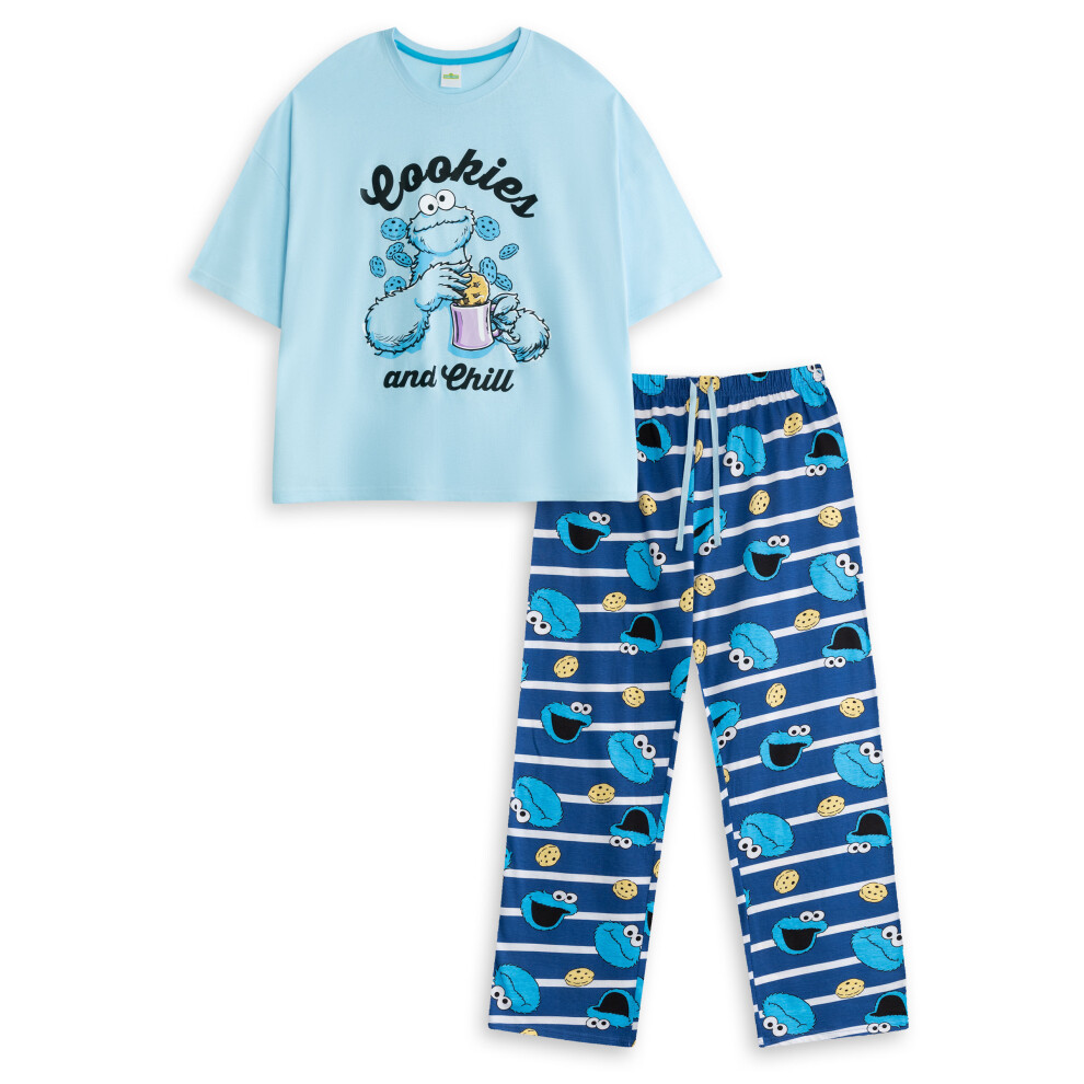 Sesame Street (X-Small) Short Sleeve Long Leg Pyjama Set (Womens ) Blue