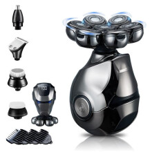 Rasoir électrique rechargeable 7 en 1 pour hommes avec écran LCD, kit de rasage étanche