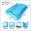 (Transparent version - blue) Inflatable Foldable Striped Floating Bed Water Lounger Pool Hammock Lounge Float Raft 1