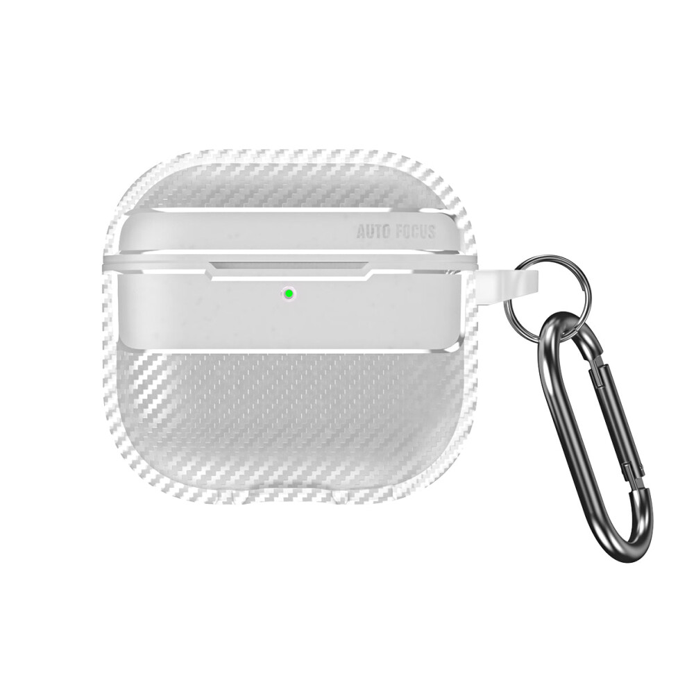 Case For Apple Airpods Pro 2 Carbon Fibre Protective Shockproof 360 Cover Silver White 632412925192