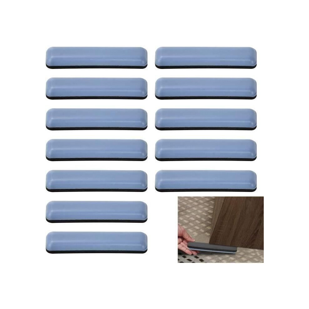 12 Pack Self-Adhesive Teflon Furniture Sliders Rectangular Heavy Duty Glide Pads For Easy Moving 4892885105309