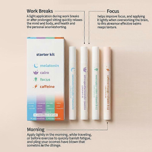 (4Boxes) 4pcs Air Freshener Diffuser Pens For Boost Focus Clear Breath Relaxation Sensory Relaxation Herbal Aromatherapy Diffuser Pen