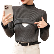 Upgrades Practical Warm Sweater Multifunction-blue gray L