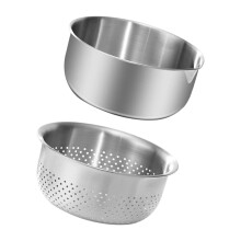 Stainless steels Drainer Basket Fruit Drain Bowl Cooking-19CM