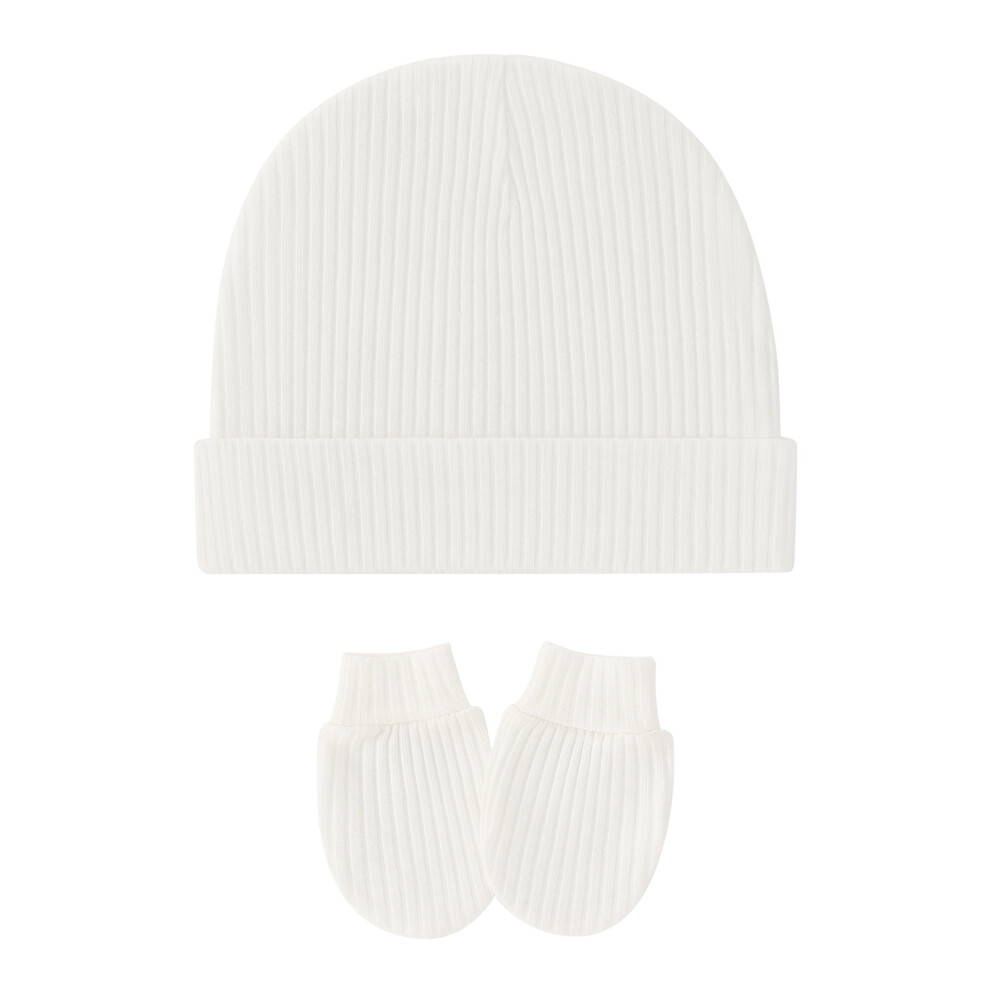 Baby Supply Beanies Hats and Mittens Winter Cap Gloves No-White