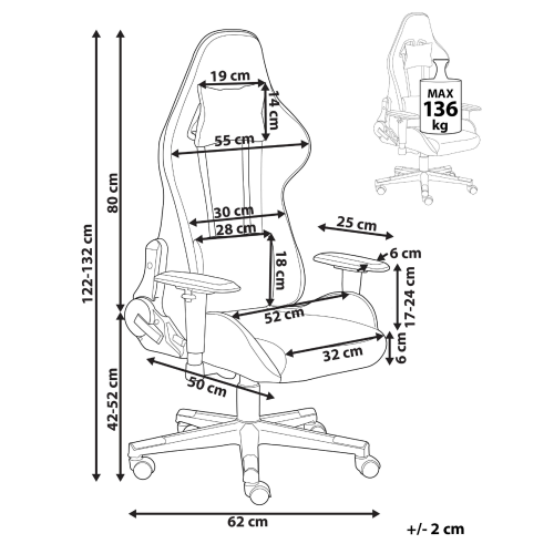 Beliani Gaming Chair WARRIOR Black 2