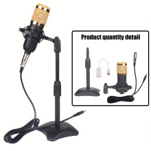 (Black Golden Microphone Turntable Set) Black Golden BM-800 Condenser Microphone with New Desktop Stand Set, USB Converter Kit, 3.5mm Jack,