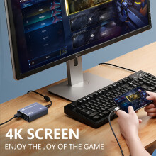 (Without HDTV Cable) 4K HDTV Video Capture Card with USB 3.0 - High-Speed, Low Latency for Gaming & Live Streaming