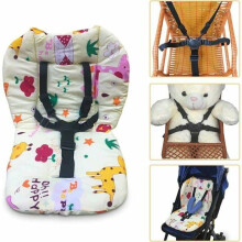 Almofada para cadeira alta de bebê com alças acolchoadas e cinto de segurança de 5 pontos, design ergonômico confortável e seguro.