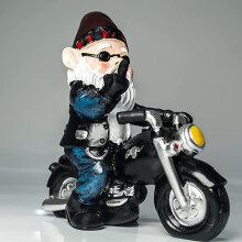 Garden gnome, motorcycle gnome for the garden, garden gnome statue, waterproof sunshade, garden decoration
