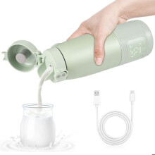 Scaldabiberon portatile da 500 ml, scaldalatte senza fili con temperatura regolabile da 37 a 55 C, ideale per i viaggi.