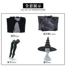 (Evil Witch - Elphba Black Hooded Magic Robe [Full Set] XXXL) Wicked Elphaba Glinda Cosplay Costume