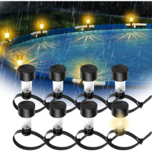 Ensemble de 8 lampes solaires LED pour piscine, étanches IP44, éclairage de piscine hors sol, lampes de 28 cm, accessoire d'extérieur