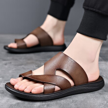 (Light Brown-1, 10.5) Men'S Breathable And Comfortable Cool Slippers, Stylish And Lightweight Beach Sandals for Summer Outdoor Use