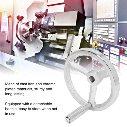 Lathe Handwheel 16x160mm Chrome Cast Iron