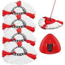 Ensemble de 5 têtes de rechange en microfibre pour balai, compatibles avec le balai turbo 2 en 1, lavables et durables.