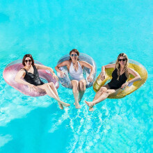 (Floating raft 130X104cm) Inflatable Water Floating Bed Adult Swim Ring Water Ride Foldable Lounge Chair