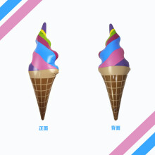 (Colorful ice cream 90CM) Large Inflatable Ice Cream Floating Raft for Pool, Ice Cream Toy Swim Ring Swimming Equipment