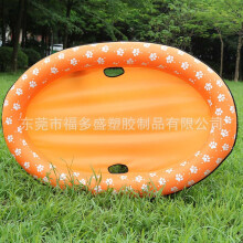 (Orange, 140*96cm) PVC Inflatable Pet Float, Cat Dog Swimming Ring, Swimming Floating Bed 