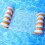 (Orange striped inflatable float) Inflatable Hammock Pool Water Play Folding Lounger Floating Bed Mesh Float Raft 1