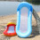 (Large blue recliner) Inflatable Hammock Pool Water Play Folding Lounger Floating Bed Mesh Float Raft 1