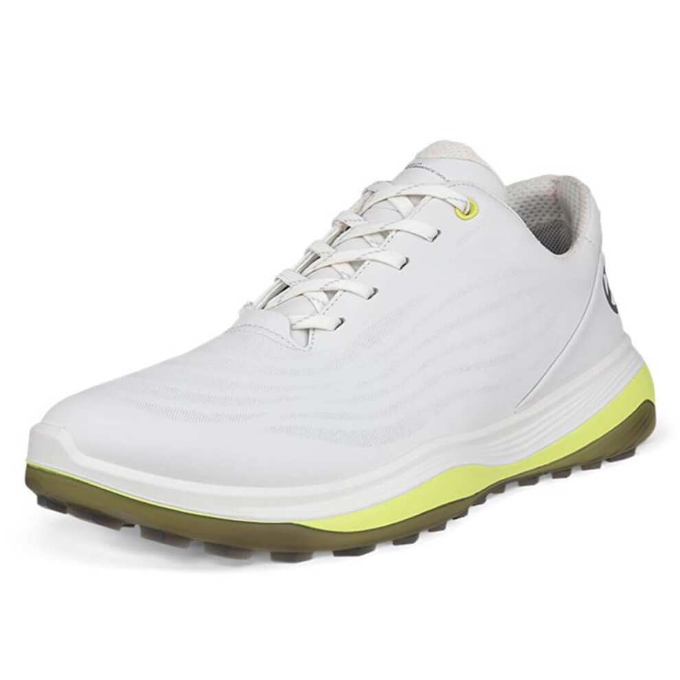 Ecco (Uk 7.5, /) Mens Lt1 Lace Up Waterproof Spikeless Full Leather Golf Shoes White/Yellow/Grain