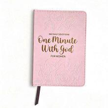One Minute with God for Women, 365 Days Devotional Book, Christian Prayer & Faith Inspiration Gift, Pink Floral Hardcover