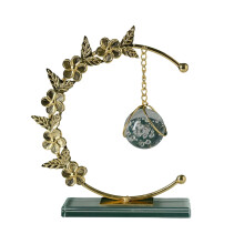 Decorative Hanging Crystal Ball with Metal Wreath for-D