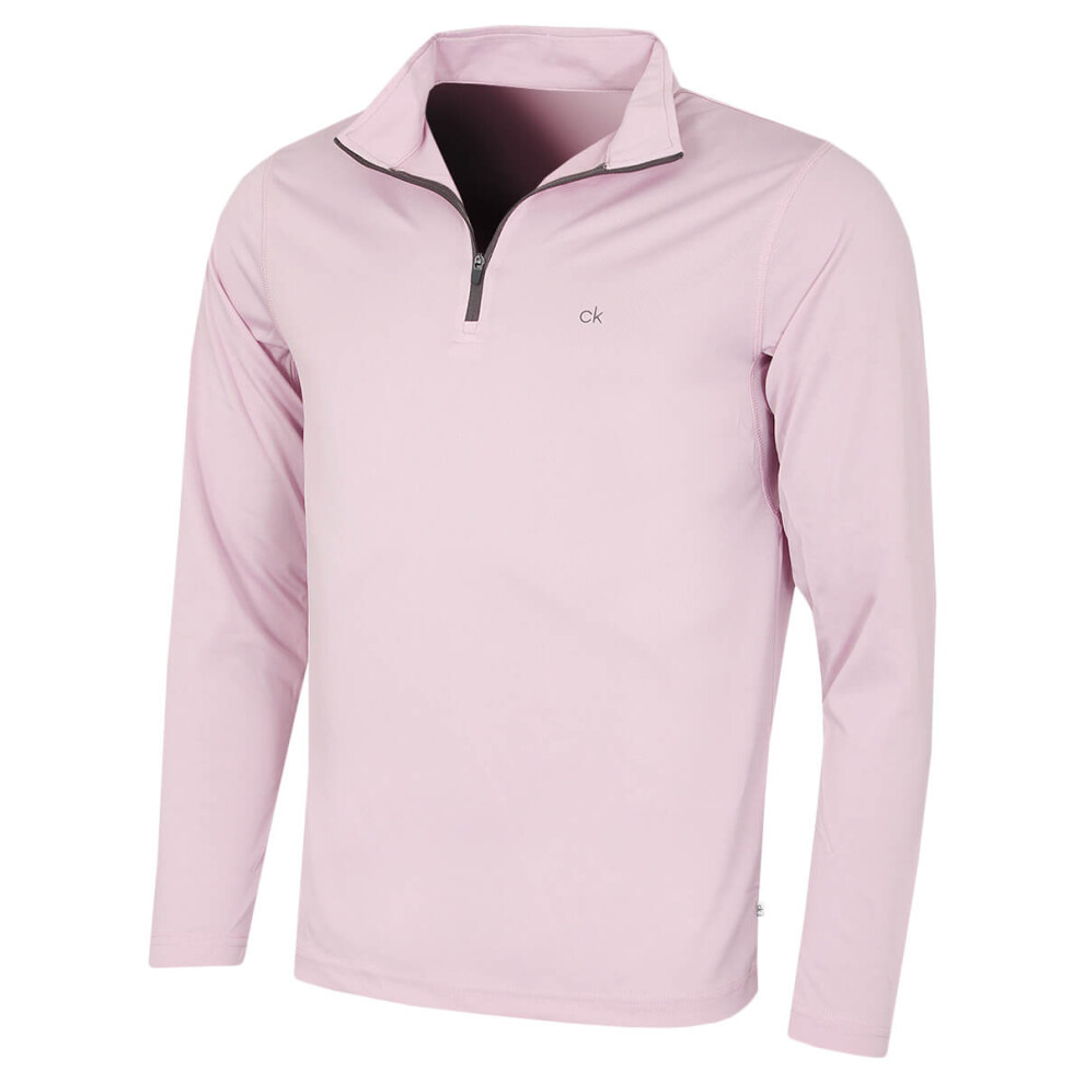 Calvin Klein (M, ) Mens 2026 Harlem 1/4 Zip Lightweight Technical Ck Golf Sweater Purple