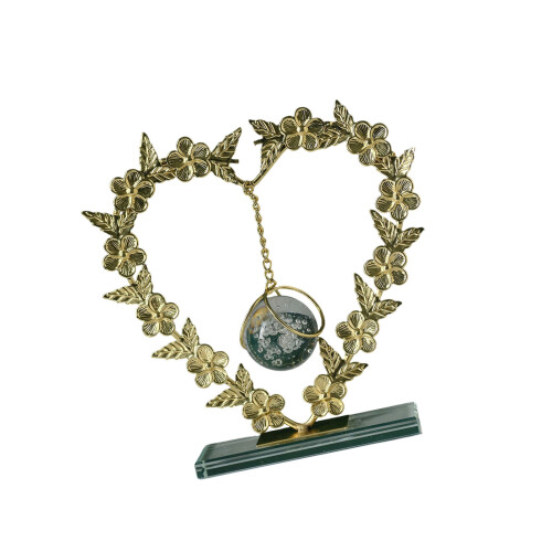 Crystal Sphere with Metal Wreath Desktop Ornament for Unique-E