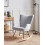 Beliani Rocking Chair ARSET Corduroy Light Blue 2