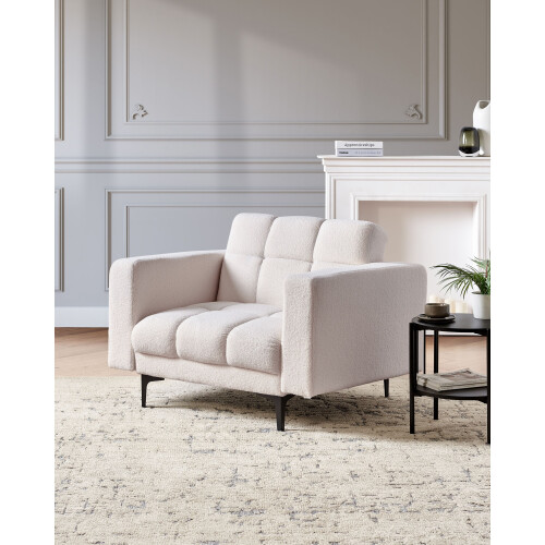Beliani Armchair ALNES Boucle White 1
