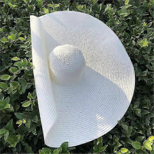 (Black) Swimsuit Straw Hat Sun Protection Large Tab 70cm