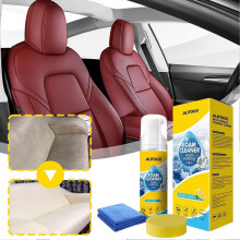 Multi-Purpose Foam Cleaner Spray for Car Interiors - Upholstery, Leather & Carpet Stain Remover Kit