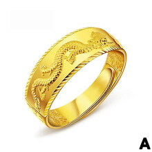 Gold men's open ring men's dragon ring domineering fashion ring jewelry men