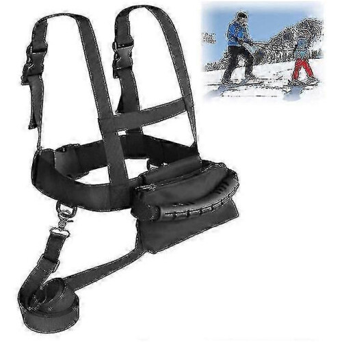 Kids Ski And Snowboard Training Harness with Removable Leash Black
