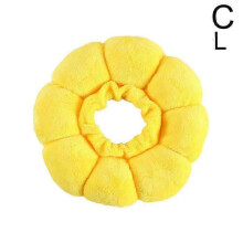 (L) Pets Anti-bite Recovery Collar Sunflower Soft Neck Cone For Dogs Cats Yellow