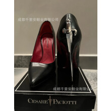 (Black PU with silver buckle 36) Women's 10cm Stiletto High Heels, Pointed Toe, Shallow Mouth, Sword Detail, Plus Size, Premium Quality