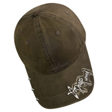 Casquette de Baseball brodée en coton doux, chapeau à rabat-Brun