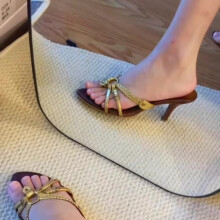 (Brown 38) Women's Silver Pointed Toe Closed-Toe Stiletto High Heel Slingback Sandals with Belt Buckle for Spring/Summer Outdoor Wear
