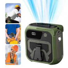 Tragbarer Gürtelventilator mit starkem Luftstrom, Clip-Befestigung, ideal für Camping und Baustellen, energiesparend, leise, kompakt